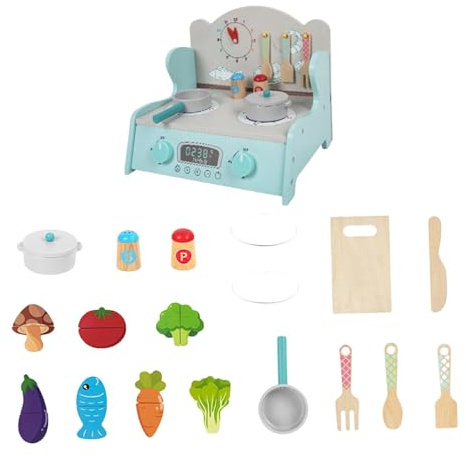 Sharplace Cuisine pour Enfants, Jeu de Simulation, Meubles, Artisanat, Maternelle, Maternelle, motricité Fine, Bricolage, modèle, Cadeau, cuisinière, Blue Set B