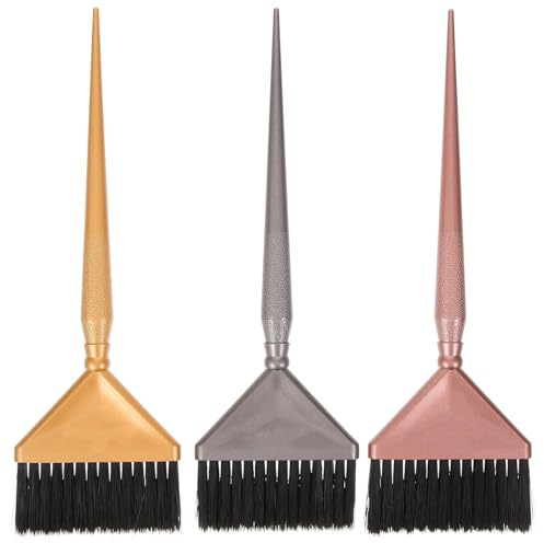 LIFKOME Ensemble de 3 Brosses à Teinture pour Cheveux en Plastique et Nylon, Résistantes à L'usure, pour Application Professionnelle de Coloration en Salon