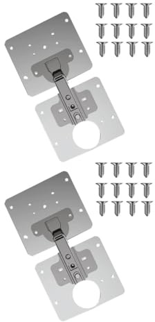 KOMBIUDA 2 Stück Edelstahl Scharnier Reparaturplatten mit Schrauben Rostbeständig für Möbelseiten und Türen Metallreparaturhalterung für Schrank Tisch Bett