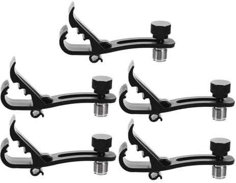 SUPVOX 5 Stück Teiliges Schwarzes Drum Mic Clip Metall Mikrofon Klemme mit Stoßfestem Halter Zuverlässiger Halter für Snare und Bass Drum Einfach zu Montieren Kompatibel mit Verschiedenen