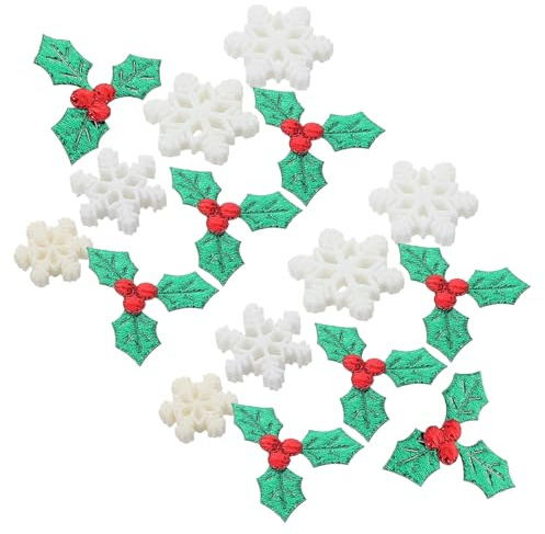 Anneome Fiocchi di Neve in Plastica Decorazioni Natalizie Bacche di Agrifoglio Coriandoli per Artigianato Creazione di Biglietti Regalo Arredamento per Albero