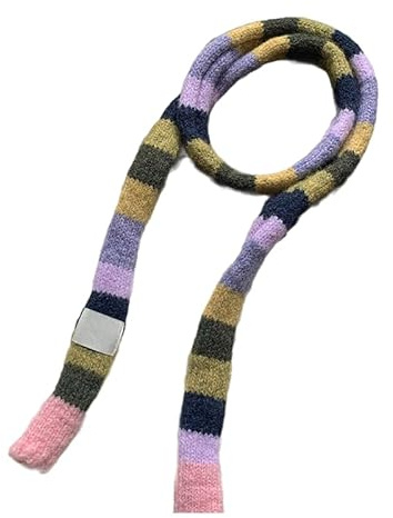 Kashmirscarf， Ullhalsduk 165x13cm Flerfärgad for Damer(Green Purple)
