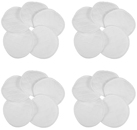 iplusmile 20pezzi Coppette Assorbilatte Cotone Lavabili Riutilizzabili Assorbenti Bianche per Allattamento Accessori Post-parto per Madri
