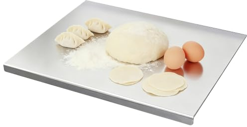 HRJZF 304 Stainless Steel Cutting Chopping Board,40 x 50 cm Heavy Duty Cutting Board Worktop,Easy to Clean,for Kneading Rolling Bread Meat Vegetable Fruit Baking Pizza