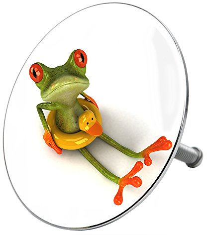 Sanilo Badewannenstöpsel Froggy, Stöpsel für die Badewannen deckt den kompletten Abflussbereich ab, universal mit Motiv