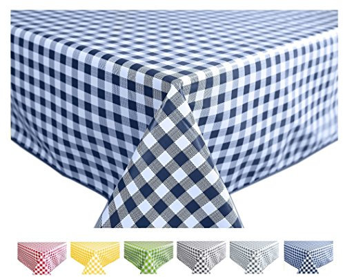 Wachstuch Tischdecke Abwaschbar Eckig 140 x 240 cm Kariert Karo Blau