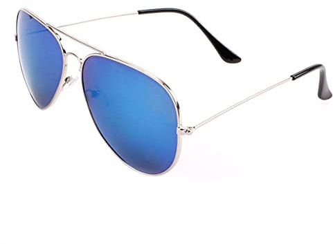 Creamily Kids Aviator Sunglasses For Boys Girls Children Toddler Age 2-9 Kids Sunglasses Polarized UV Protection (Blue Flash)