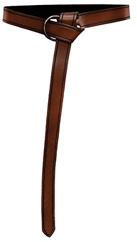 Andracor -Breiter Mittelalter Ringgürtel aus Leder in braun (158cm) - universell einsetzbar für LARP, Wikinger und Mittelalter