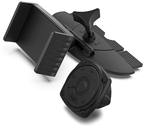 Ringke 2 in 1 CD Schlitz KFZ Handyhalterung Verstellbar Universal Handy Griff mit Starkem Magnet und Clip Halter für Smartphone. Tablet, GPS, und andere Hadngehaltene Geräte - Schwarz