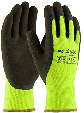 PIP 41-1405 Powergrab Thermo Hi Vis Green Latex Coated Gloves Large 12 Pair