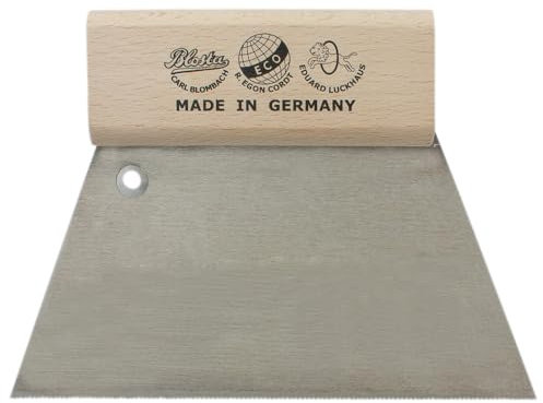 Dönges Espátula dentada de 180 mm, dientes A4, distancia entre dientes 1,1 mm, profundidad de diente 0,75 mm (espátula), extrafina, con mango de madera, para aplicar pegamento, pegamento y masilla