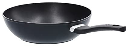 MasterChef Wok Antiaderente 28cm, Padella Aluminio, per Salta e altro, Cinese, Induzione el altro, Tutti i Piani, Antigraffio, Lavabile in Lavastoviglie, Nero