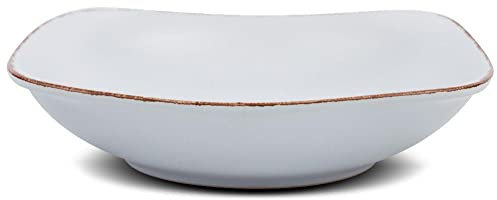 NAVA Plato hondo de cerámica blanco Sugar para servir el almuerzo sopa 23 cm | cuadrado