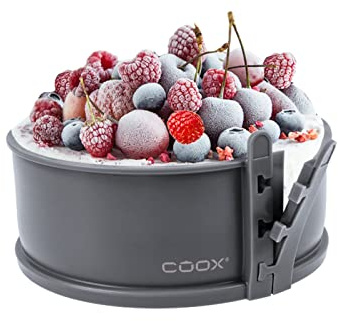 coox Molde desmontable con base de porcelana de 18 cm en color gris, hornee y corte directamente en la placa de porcelana, no requiere reubicación