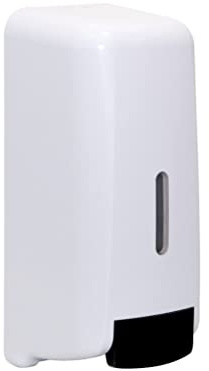 OFFICER PRODUCTS 22038211-14 Liquid Soap Dispenser for Wall Mounted Basic/Wall Mounted Single Head Manual/Disinfectant Gel Dispenser for Bathroom Toilet, White, 1 Litre