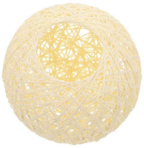 Operitacx Wicker Ball Lampshade Rattan Chandelier Cover Ceiling Light Shade Bedside Table Lamp Shade Hanging Lamp Shades for Lamps Drum Lampshade Paper Basket Bubble Pendant Light
