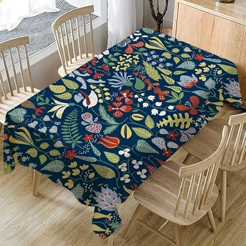 Tischdecke Abwaschbar GrüNe Pflanze Gartentischdecke Rechteckige Lotuseffekt Fleckschutz Abwaschbar Outdoor-Tischdecken für Halloween Deko Biertisch Tischplatte Tischdecken (132x182 cm)