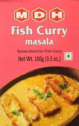 MDH Various Seasoning Masala Powder - Spices Mix Curry Masala Recipe Mixes Casserole Seasoning Herbs - Aromatic & Enhances the flavor of the meal (Fish Curry Masala (100g), Pack of 1)