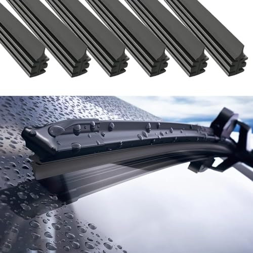 Gomma di Ricambio Universale per Tergicristalli, Strisce di Gomma di Ricambio, per Automobile, Evita Danni al Vetro, 6 Pezzi, 700 mm Gomma Universale Tergicristalli,Gomma Tergicristallo