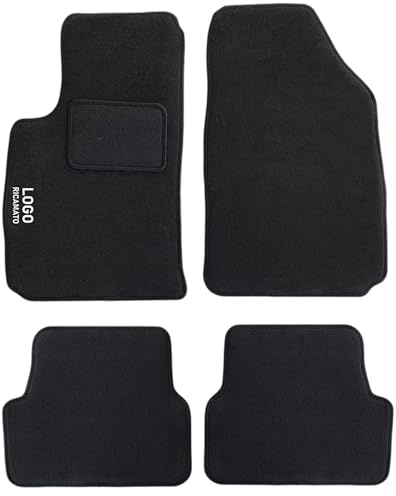 Auto Accessori Lupex | Juego de 4 Alfombrillas de Coche compatibles con Aveo (2006-2020) | Alfombras de moqueta con Bordado de guía Lateral | Delante y detrás