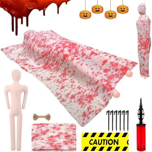 Gxlaihly Cadáveres De Halloween, Cadaver Halloween, Decoraciones de cadáveres de Halloween, Cadáver Falso de Halloween, Adornos Halloween para Casa, Jardin, Interior y Exterior(Sin pies)