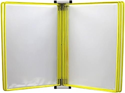 AUNANGLJSCS Desktop-Dokumentenhalter A4 Referenzkatalogständer Wand-Dokumentenhalter A4, Flipchart-Ständer magnetisch, Wandmontierter Display-Ordnerhalter(Yellow)