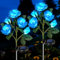 HELESIN Lámparas solares para jardín exterior, 2 unidades, protección IP65, resistentes al agua, flores solares para exteriores, 5 pétalos de rosas, lámparas solares para decoración exterior, arbustos