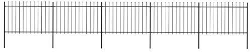 Gartenzaun mit Speerspitzen, ShGaxin Sichtschutz Zaun, ZaunsichtschutzB, Steckzaun, Garten Zaun,Teichzaun, Zaunelemente, Garden Fence, Stahl 8,5 x 1,2 m Schwarz