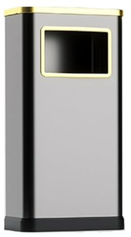Cubo Basura Bote de basura de acero inoxidable con tapa, bote de basura comercial de metal con cubo interior extraíble y cenicero superior, for oficina, hotel, interior y exterior Cubo de Basura Cocin