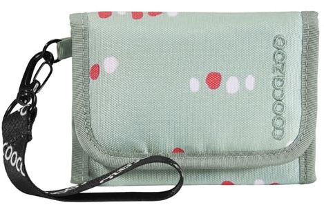 coocazoo Geldbörse „Dancing Dots”, Mint, Portemonnaie mit Sichtfenster innen & außen, Münzfach & Kartenfächern, Klettverschluss, ab der 3. Klasse