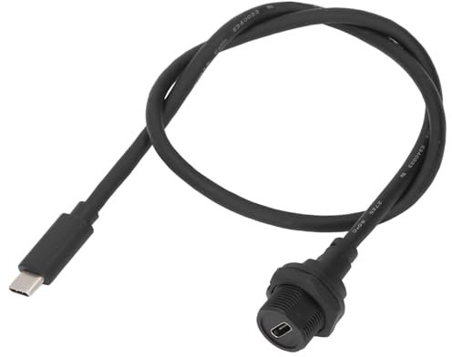 Water Proof Extension Cord Type C Thread Female to USB 3.0 Male Connector Cable 0.5m Length 30V 1.5A, Extension Cable, with and Thread Locking Connection, IP67 and IP68 Rating