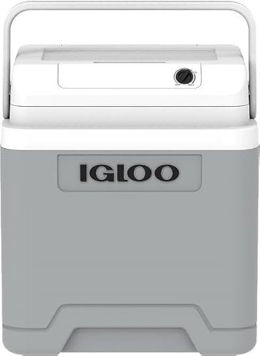 Igloo IE27 AC/DC Nevera eléctrica para Coche y Toma de Corriente, Mini-refrigerador 27 L Gris, 12V y 230V.
