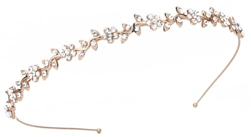 Hrlace Strass Haarband Kristall Modische Haarreife Glitzer Strass-Blumen Stirnbänder Brautschmuck Elastisches Haarbänder Haarschmuck für Damen Mädchen Prinzessin Hochzeit Braut KC Gold+Weiß