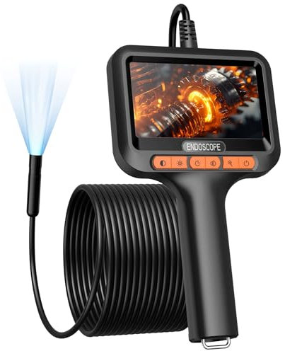 Uiivzey 20M Endoskopkamera, 1920P HD Kanalkamera mit Licht Inspektionskamera mit 4,3 Zoll IPS Bildschirm, IP67 Waterdichte Rohrkamera, 8mm Geteilte Schlangenkamera Professionelles Industrie Endoskop