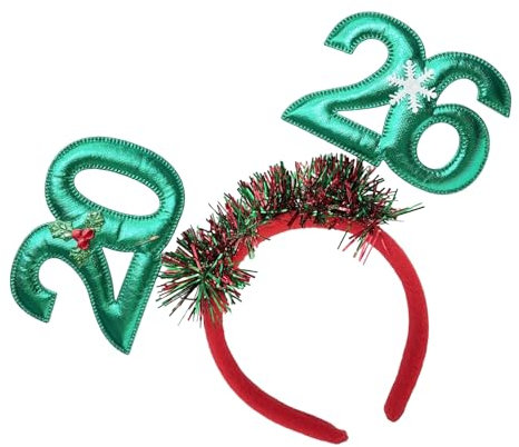 Illkjasfc Funkelndes Jahr 2026 Haarband Kopfschmuck Karneval Kopfschmuck für Silvester Partys Nachtclub Familientreffen Silvester Feier Stirnbänder