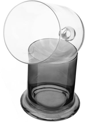 Mipcase Campana de Vidrio Transparente con Base para Decoración de Flores y Portavelas Diseño Moderno y Elegante para Hogar y Oficina