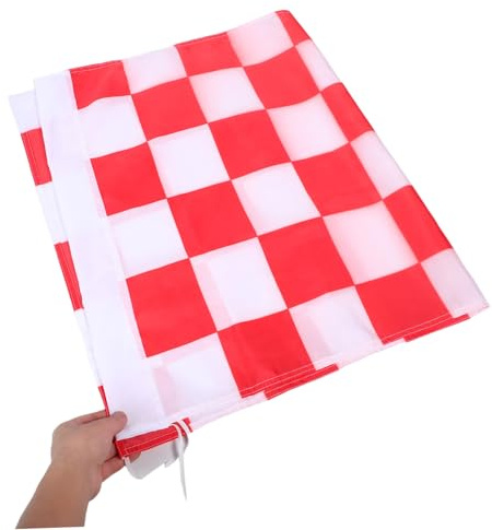 Abaodam Drapeau à Rouge Et Blanc Pour Pelouse Jardin Terrasse Bannière Extérieure Décorations Course Arrivée