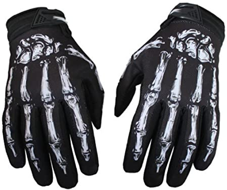 Hperu Touchscreen Motorcycle Gloves, Non-Slip Skeleton Bike Gloves Riding Mittens for Men & Women (Size: L, 1 Pair) - Bike