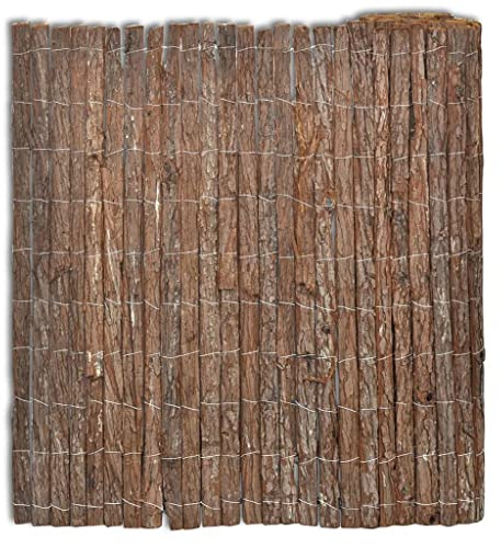 QJBSAVVA Rindenzaun 400x100 cm natürliche Rinde flexibler Gartenzaun als Sichtschutz Weidezaun für Beet Hundezwinger Sonnenschutz leicht kürzbar