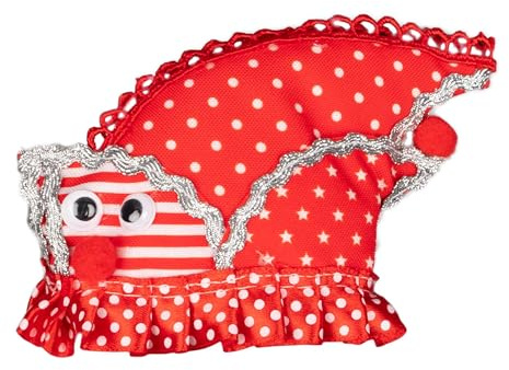 TrendandStylez Lustiger Minihut für Karneval & Fasching – Narrenkappe als Haarklammer mit Wackelaugen & Glitzer – Fascinator für Damen & Mädchen – Kostüm Zubehör in Rot, Blau, Pink, Schwarz