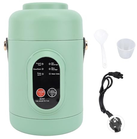 Cryfokt Pentola Elettrica Portatile, Fornello Multifunzione Silenzioso da 500 W con Maniglia Facile da Usare e Timer da 12 Ore, capacità di 800 Ml per Viaggi, Campeggio, Ufficio, (Spina europea