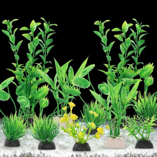 AOOTE Plantas de Acuario Artificiales,10 Piezas Plantas de Acuario Decoración,Planta de Acuario Realista Planta de Simulación,Adornos Accesorios para Accesorios Decoración y Paisajista