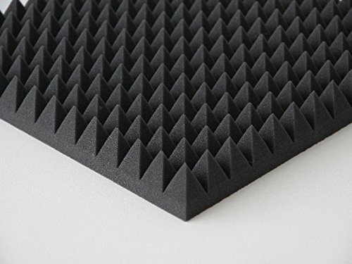 Pyramiden Schaumstoff Akustik Dämmung Noppenschaum Mit oder Ohne Selbstklebend (6 cm / mit Selbstklebend, Anthratzit/Schwarz)