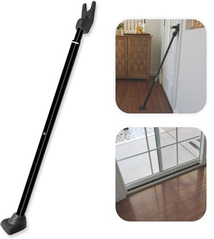 SECURITYMAN SECURITYBARB Topes Ajustables, Barra de Seguridad para Puerta corredera, Negro, 1 pack