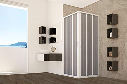 Taco Box Doccia PVC Angolare Soffietto Riducibile (80-60x80-60 CM) Bianco