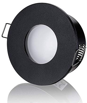 lambado® LED Spots Flach für Badezimmer IP65 in Schwarz - Moderne Deckenstrahler/Einbaustrahler für Außen inkl. 230V 5W Strahler warmweiß dimmbar - Hell & Sparsam