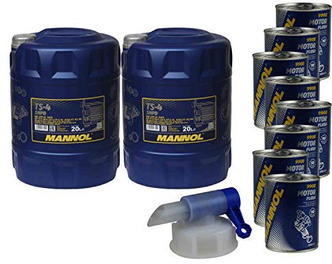 40L Motoröl MANNOL TS-4 SHPD 15W-40 8x MANNOL Motor Flush ADDITIV