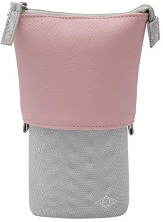 WEDO 24273009 skolpennfodral my Butler, 2-i-1 pennfodral och butler, 2 små innerfack, lättskött material, rosa/grå