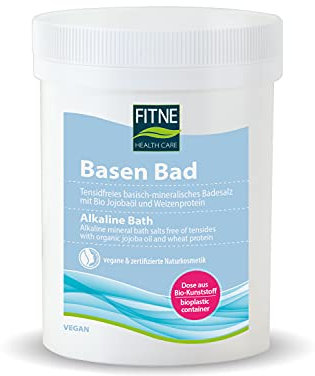 FITNE Bagni, sali da bagno con olio di jojoba biologico e proteine di grano, sostegno dell'equilibrio acido-base, cura della pelle e disintossicazione, senza tensioattivi, vegano (400 g)