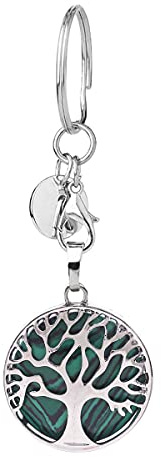 Jxuzh Albero della vita Portachiavi pietra preziosa Portachiavi albero della vita portachiavi naturale pietra preziosa albero della vita chakra pietre curative Reiki portachiavi portachiavi